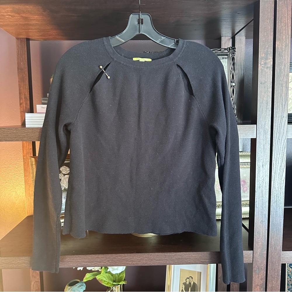 Gianni Bini Black Cotton Sweater Size Medium